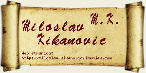 Miloslav Kikanović vizit kartica